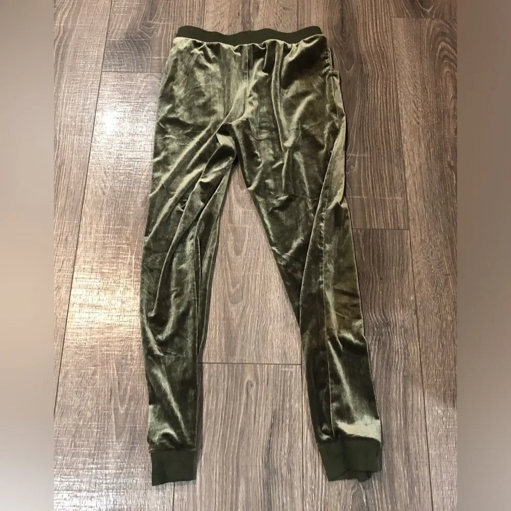 Place Girls Sweatpants Olive Green Velvet Joggers
